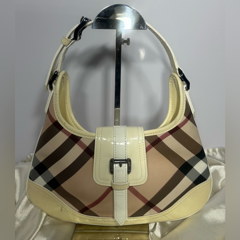 Burberry Brown Nova Check Brooke Hobo Bag Multiple colors Beige